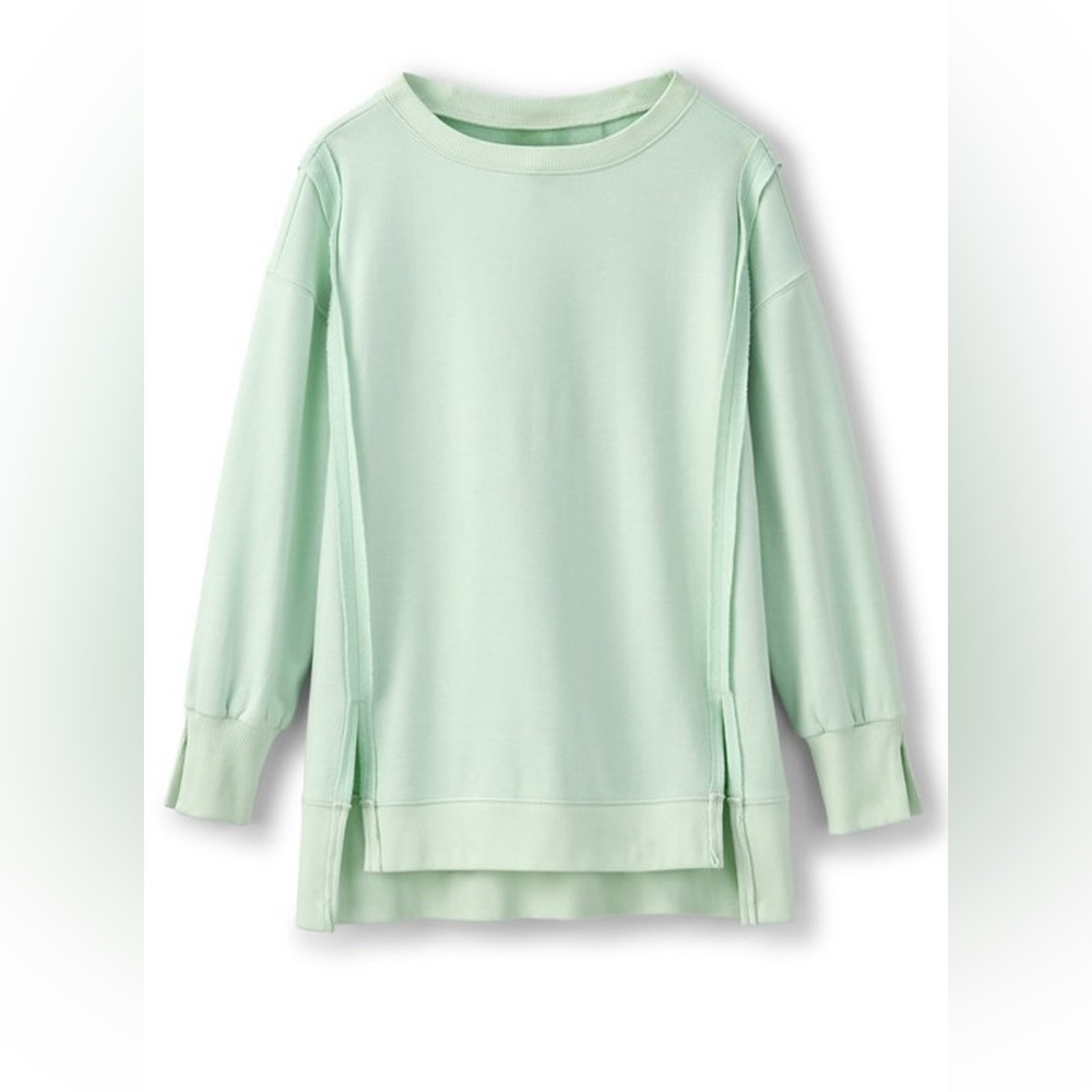 Soft Surroundings Kika French Terry Tunic Honeydew Sweatshirt Size 1X EUC Comfy